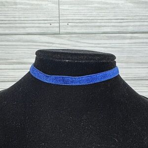 Royal Blue Velvet Choker Necklace